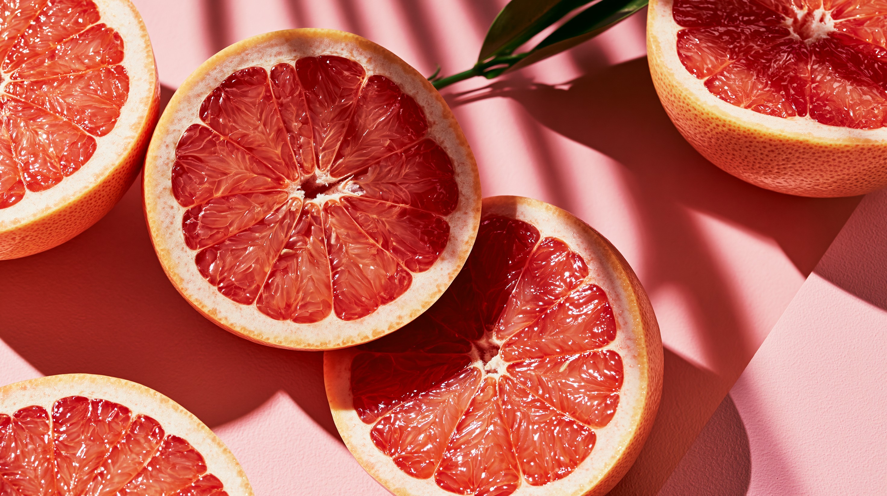 Vibrant Slices of Fresh Grapefruit