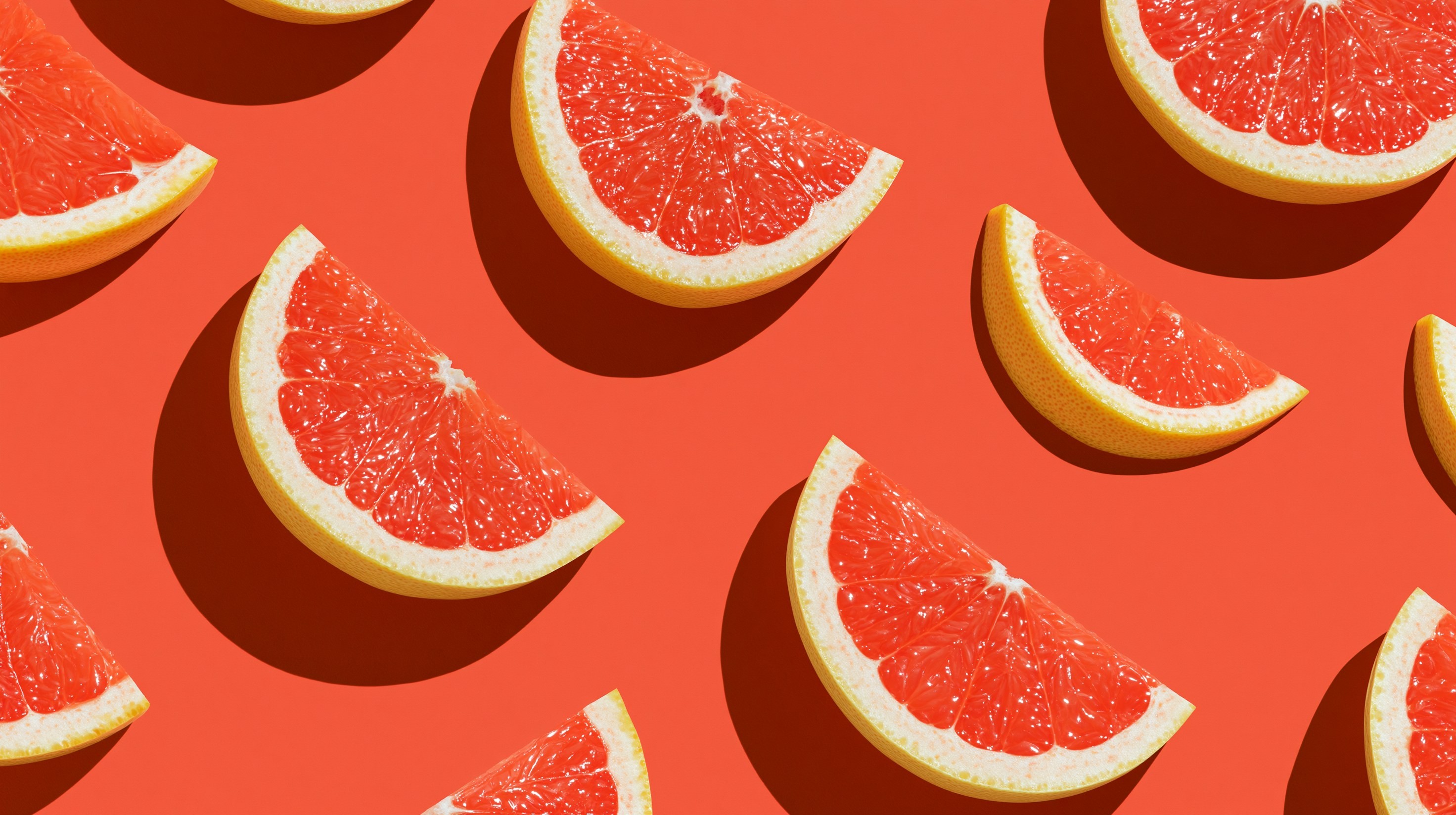 Rodajas Vibrantes de Pomelo sobre un Fondo Brillante